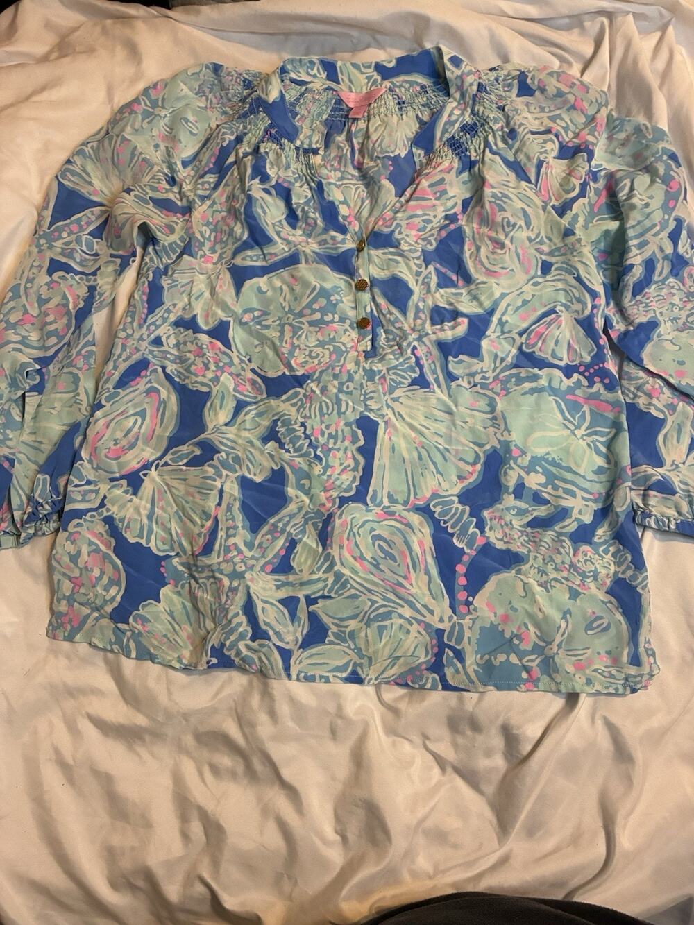 Lilly Pulitzer Women’s Elsa Top Blouses Blue Size 2